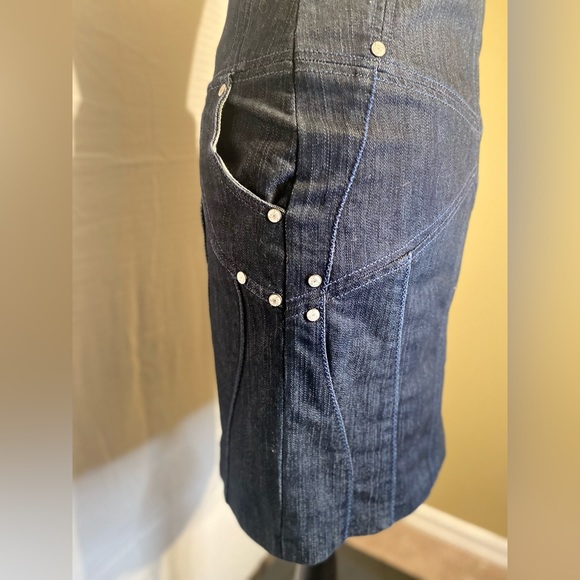 le Chateau Denim Pencil Skirt Size 1/2 - Picture 3 of 12